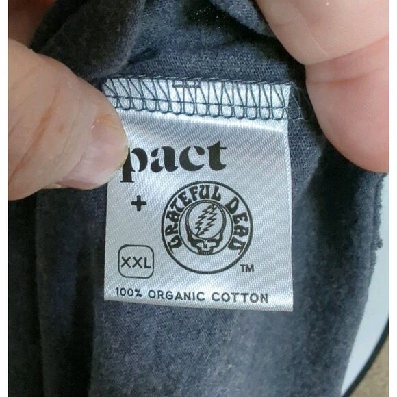 NWT Pact Grateful Dead Oversized Tank Top XXL Organic Cotton Gray Red Graphic - Picture 7 of 8